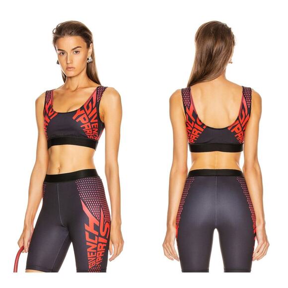GIVENCHY Sport Logo Sports Bra Top Black Size 10 - Picture 1 of 14